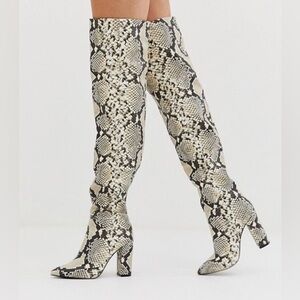 Call It Spring Snake Print Heeled Boots
